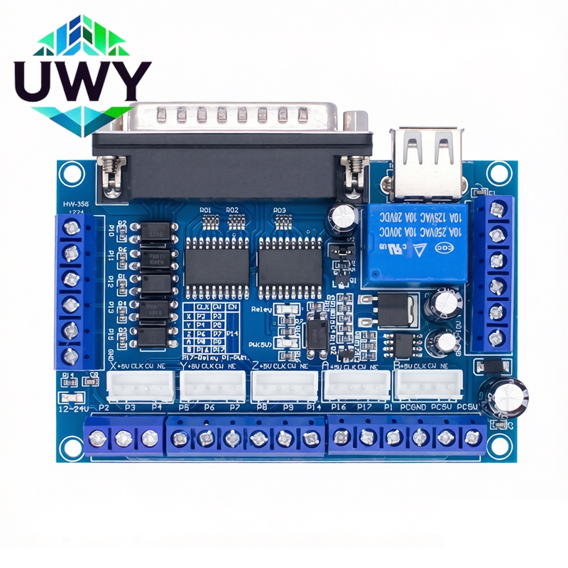 5 Axis Cnc Breakout Board Interface Mach3 - MACH3 CNCブレークアウトボード 5軸パラレルポートインターフェース制御カード USBケーブル付き 彫刻・フライス加工機用