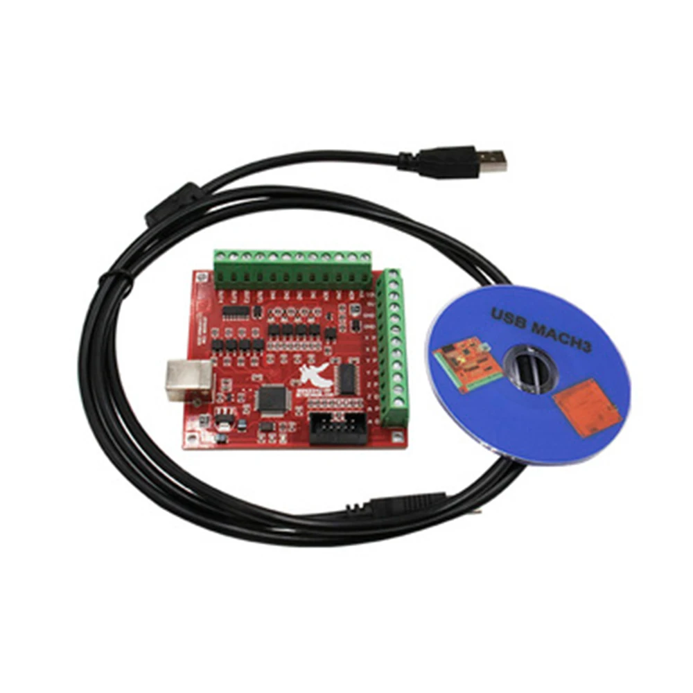 Mach3 Usb Cnc Controller 4 Axis 100Khz - 3個入りセット：MACH3ブレークアウトボード1個、USBケーブル1個、CD1枚。CNC 100kHz 4軸インターフェースドライバー、モーションコントローラー。